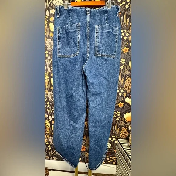 Zara Sailor Denim Jeans US 6 Wide Leg High Waist EUC - Picture 2 of 13